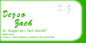 dezso zach business card
